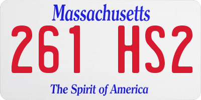 MA license plate 261HS2