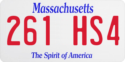 MA license plate 261HS4