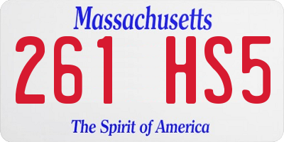 MA license plate 261HS5