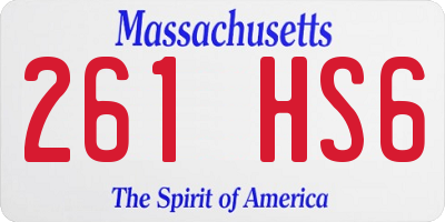 MA license plate 261HS6
