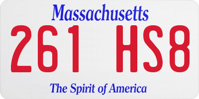 MA license plate 261HS8