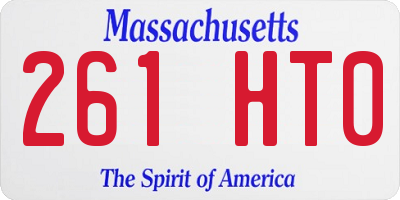 MA license plate 261HT0