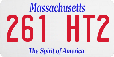 MA license plate 261HT2