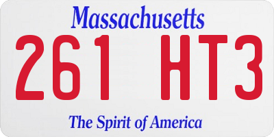 MA license plate 261HT3