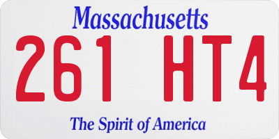 MA license plate 261HT4