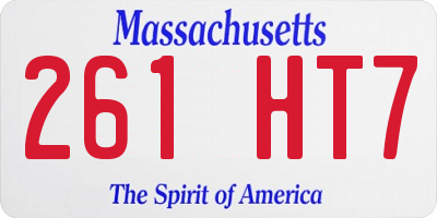 MA license plate 261HT7