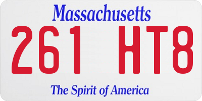MA license plate 261HT8