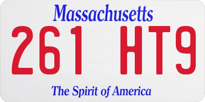 MA license plate 261HT9