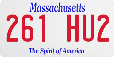 MA license plate 261HU2
