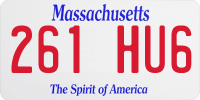 MA license plate 261HU6