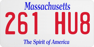 MA license plate 261HU8