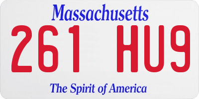 MA license plate 261HU9