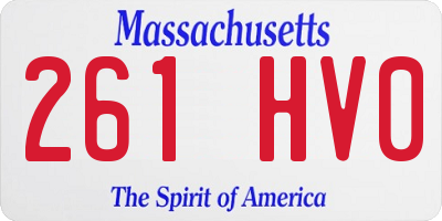 MA license plate 261HV0