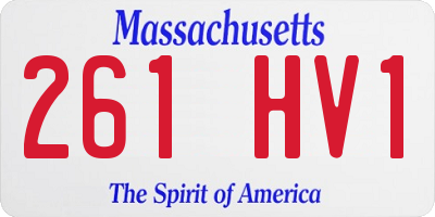 MA license plate 261HV1