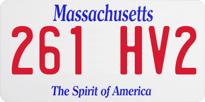 MA license plate 261HV2