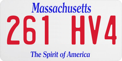 MA license plate 261HV4
