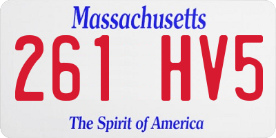 MA license plate 261HV5