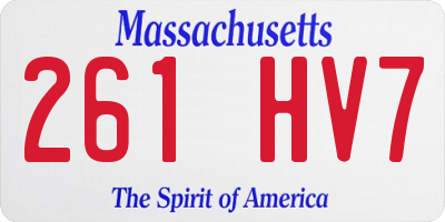 MA license plate 261HV7