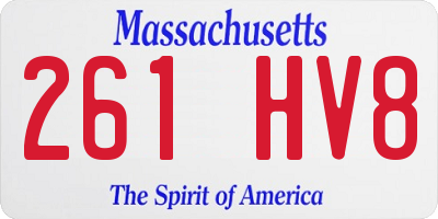 MA license plate 261HV8
