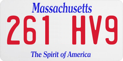 MA license plate 261HV9