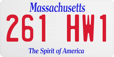 MA license plate 261HW1