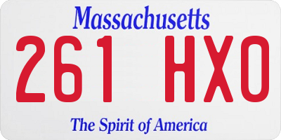 MA license plate 261HX0