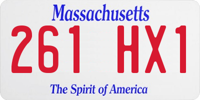 MA license plate 261HX1