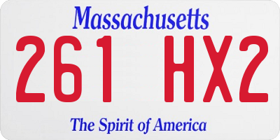 MA license plate 261HX2
