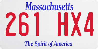 MA license plate 261HX4