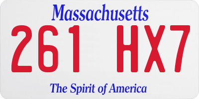 MA license plate 261HX7