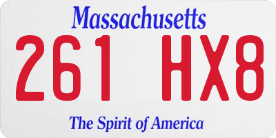 MA license plate 261HX8