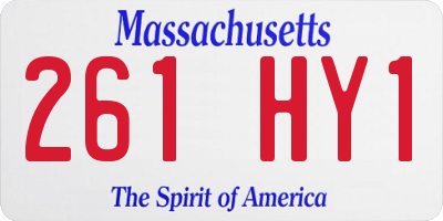 MA license plate 261HY1