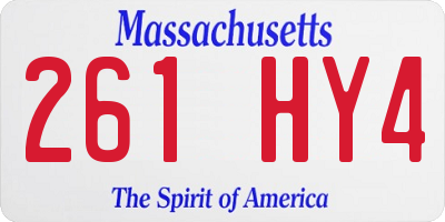 MA license plate 261HY4