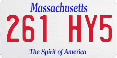 MA license plate 261HY5
