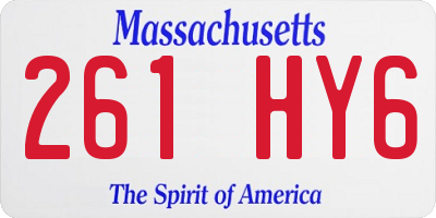 MA license plate 261HY6