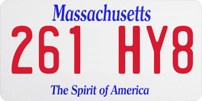 MA license plate 261HY8
