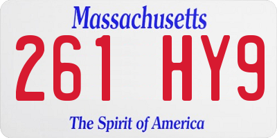 MA license plate 261HY9