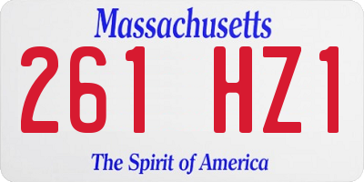 MA license plate 261HZ1