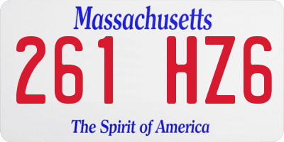 MA license plate 261HZ6