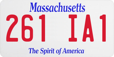 MA license plate 261IA1