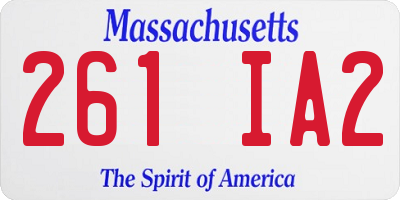 MA license plate 261IA2