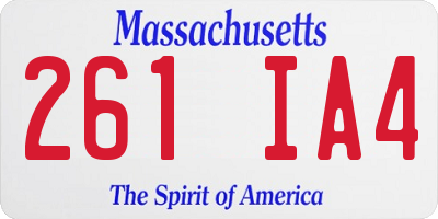 MA license plate 261IA4