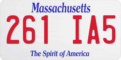 MA license plate 261IA5