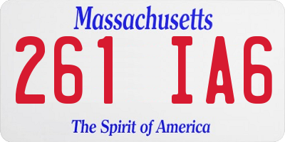 MA license plate 261IA6
