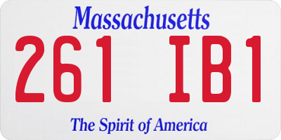 MA license plate 261IB1