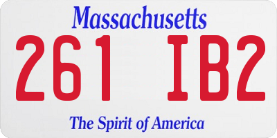 MA license plate 261IB2