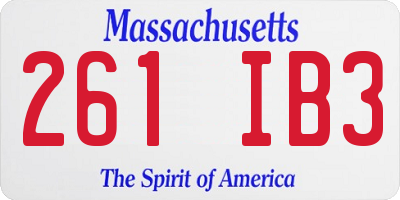 MA license plate 261IB3