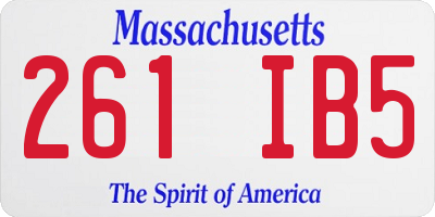 MA license plate 261IB5