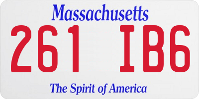 MA license plate 261IB6