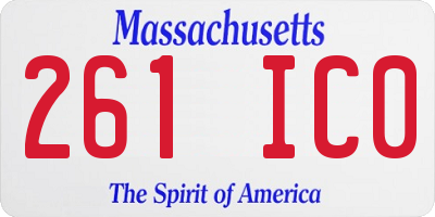 MA license plate 261IC0